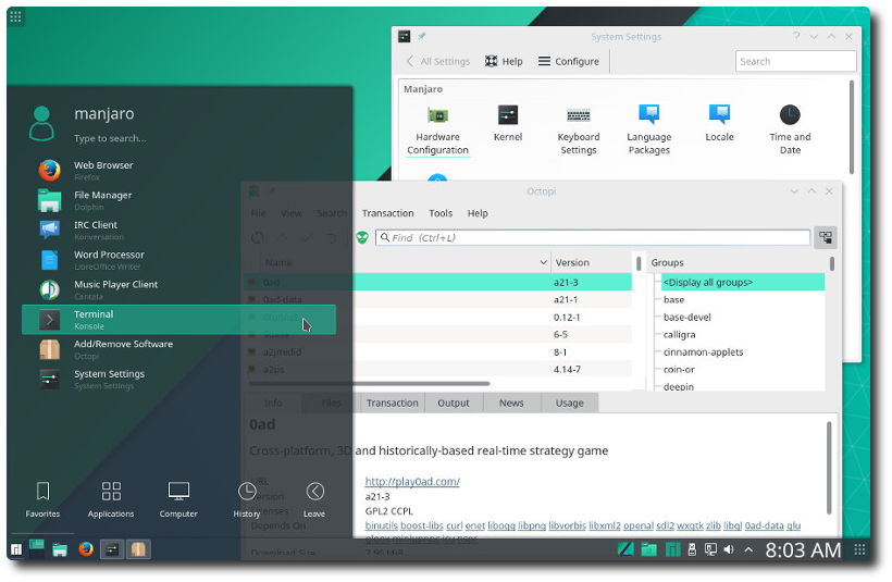 Новости: ВЫХОД РЕДАКЦИЙ KDE И XFCE MANJARO 17.0-RC1