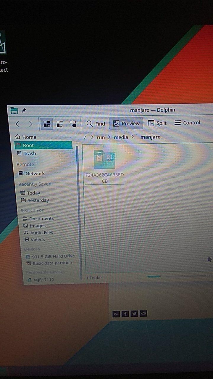 Manjaro KDE Edition: Монтирование NTFS дисков