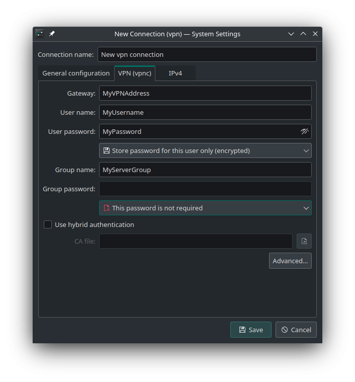 Manjaro KDE Edition: Не удаётся подключиться к VPN